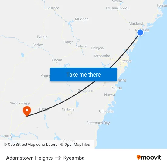 Adamstown Heights to Kyeamba map