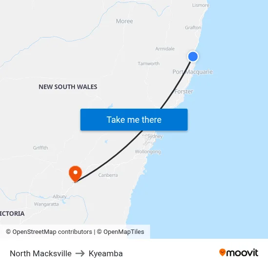 North Macksville to Kyeamba map