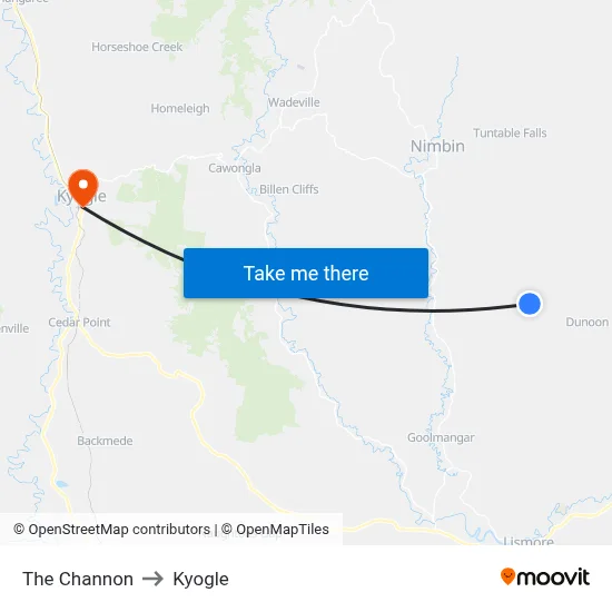 The Channon to Kyogle map