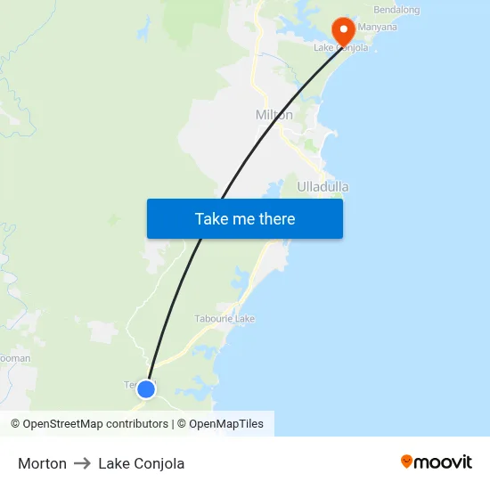 Morton to Lake Conjola map