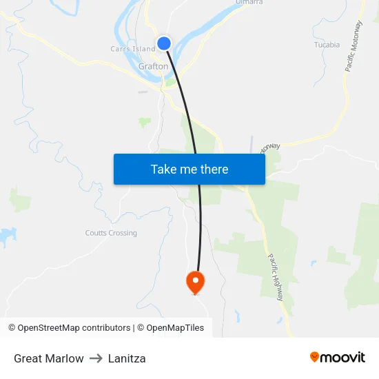 Great Marlow to Lanitza map