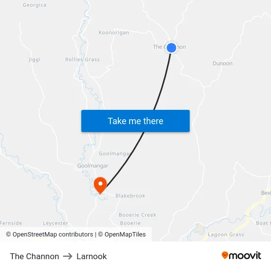 The Channon to Larnook map