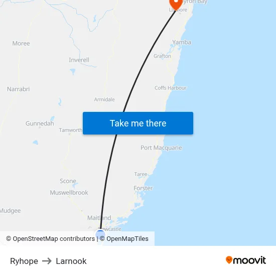 Ryhope to Larnook map