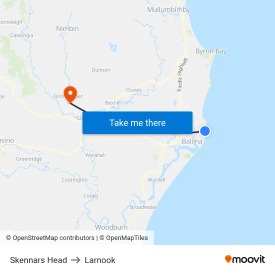Skennars Head to Larnook map