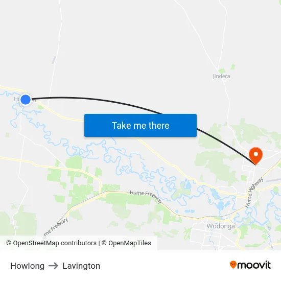 Howlong to Lavington map
