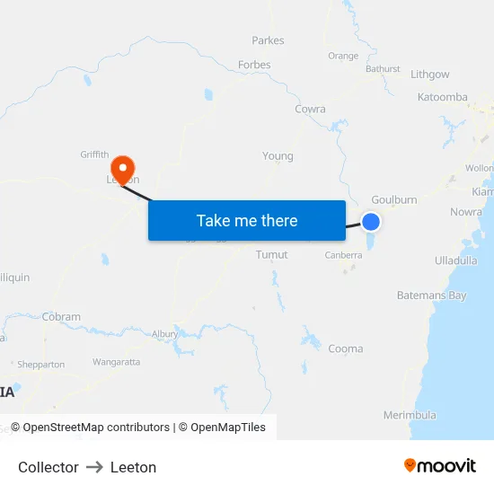 Collector to Leeton map