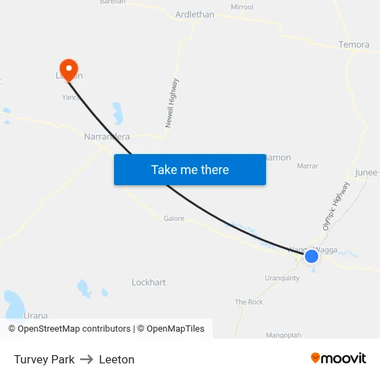 Turvey Park to Leeton map