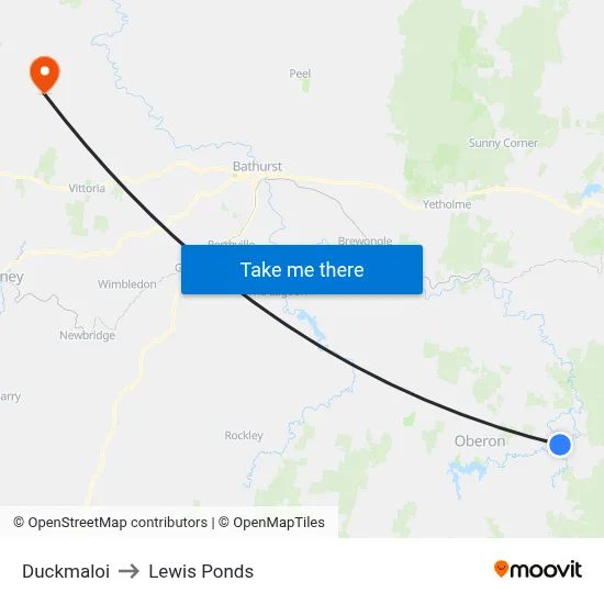 Duckmaloi to Lewis Ponds map
