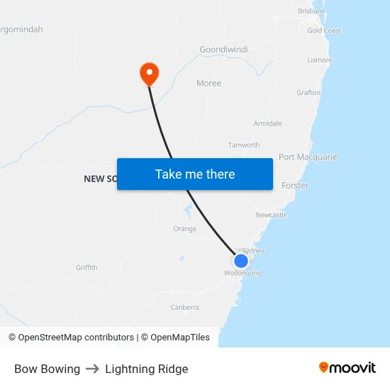 Bow Bowing to Lightning Ridge map