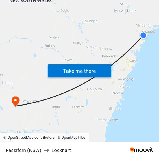 Fassifern (NSW) to Lockhart map