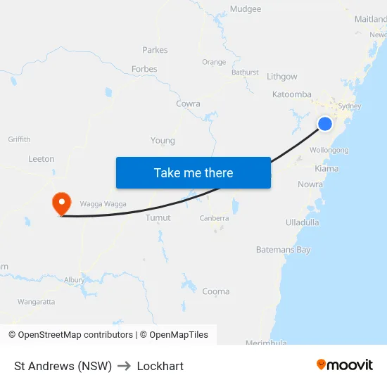 St Andrews (NSW) to Lockhart map