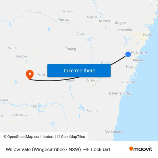 Willow Vale (Wingecarribee - NSW) to Lockhart map