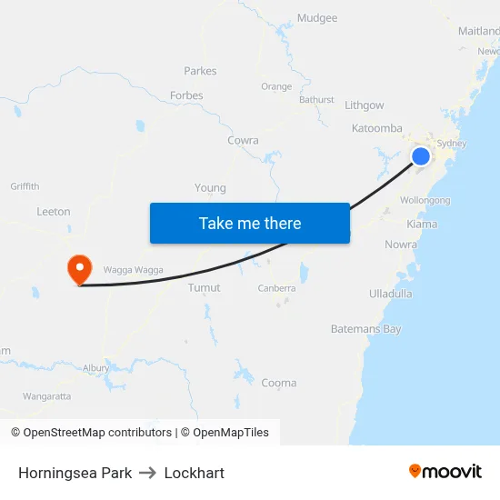 Horningsea Park to Lockhart map