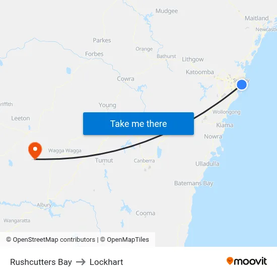 Rushcutters Bay to Lockhart map