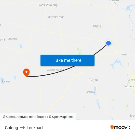 Galong to Lockhart map
