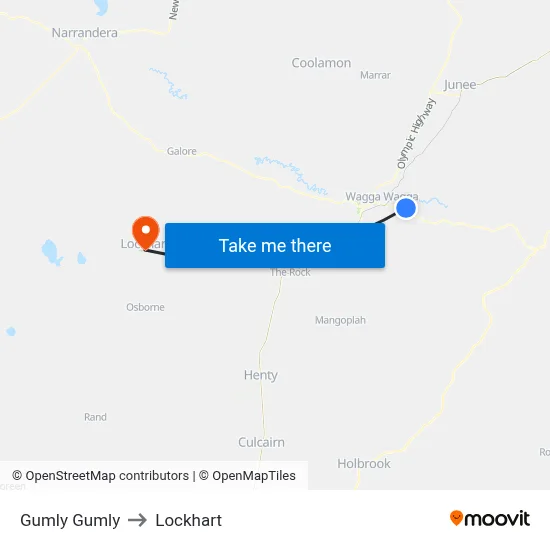 Gumly Gumly to Lockhart map