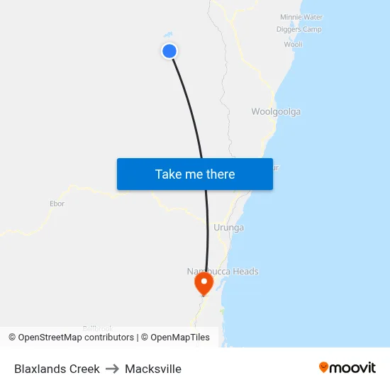 Blaxlands Creek to Macksville map