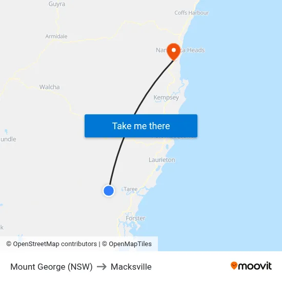 Mount George (NSW) to Macksville map