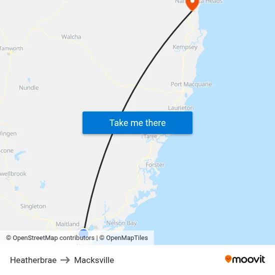 Heatherbrae to Macksville map