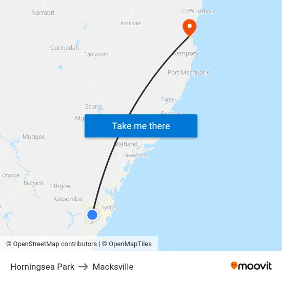 Horningsea Park to Macksville map