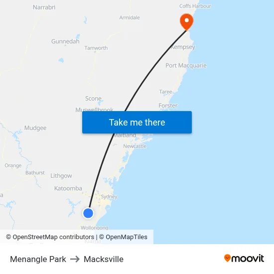 Menangle Park to Macksville map