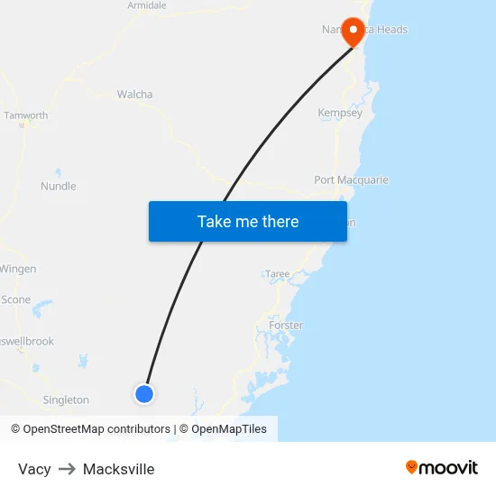 Vacy to Macksville map