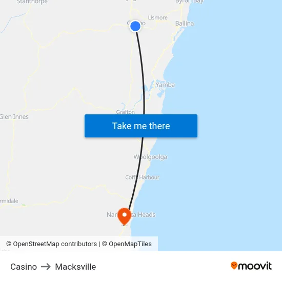 Casino to Macksville map
