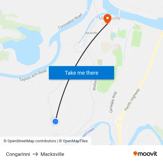 Congarinni to Macksville map