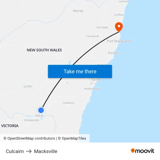 Culcairn to Macksville map