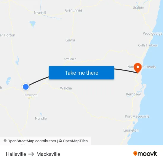 Hallsville to Macksville map