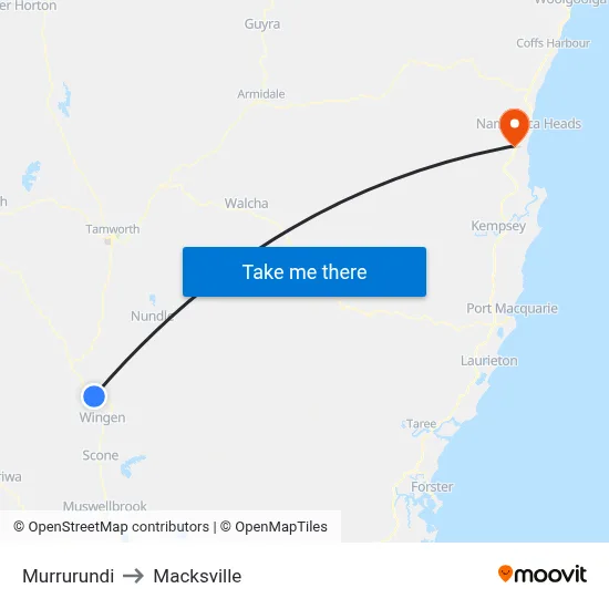 Murrurundi to Macksville map