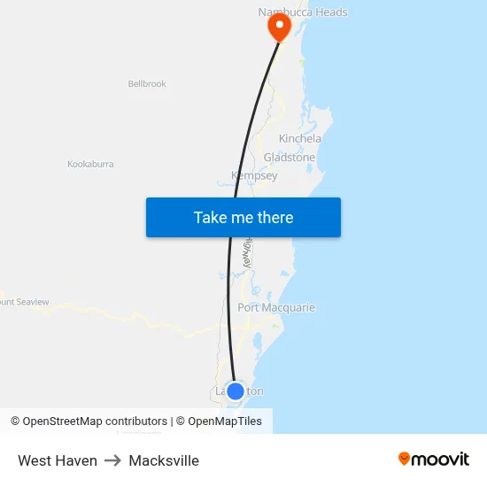 West Haven to Macksville map