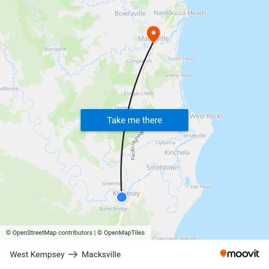 West Kempsey to Macksville map