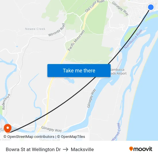 Bowra St at Wellington Dr to Macksville map