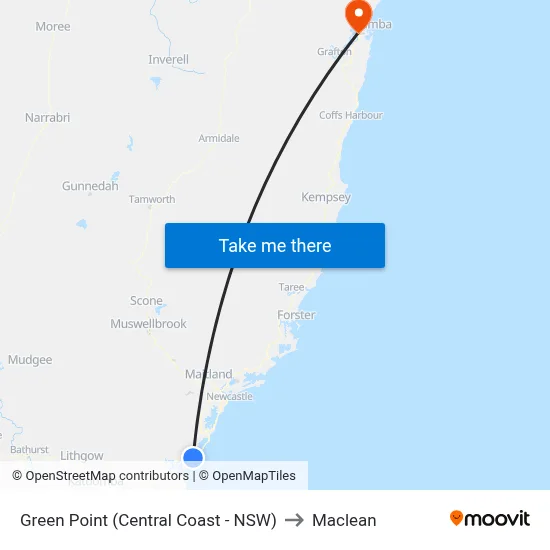 Green Point (Central Coast - NSW) to Maclean map