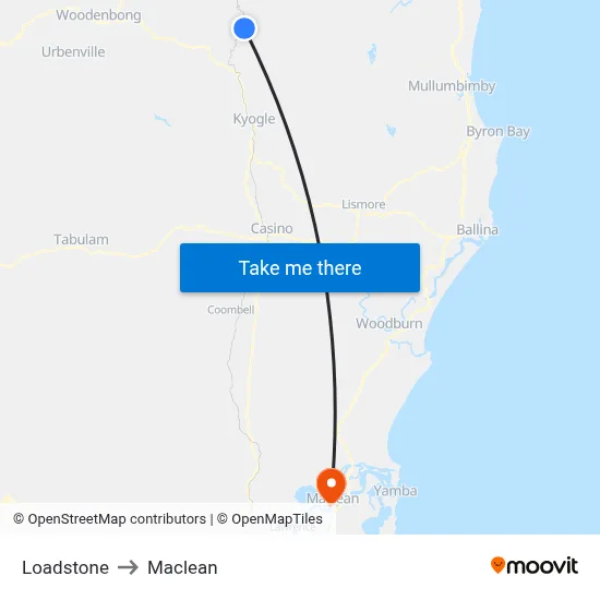 Loadstone to Maclean map