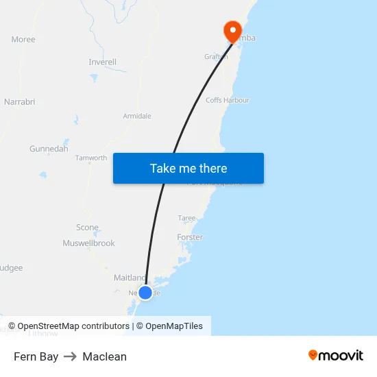 Fern Bay to Maclean map