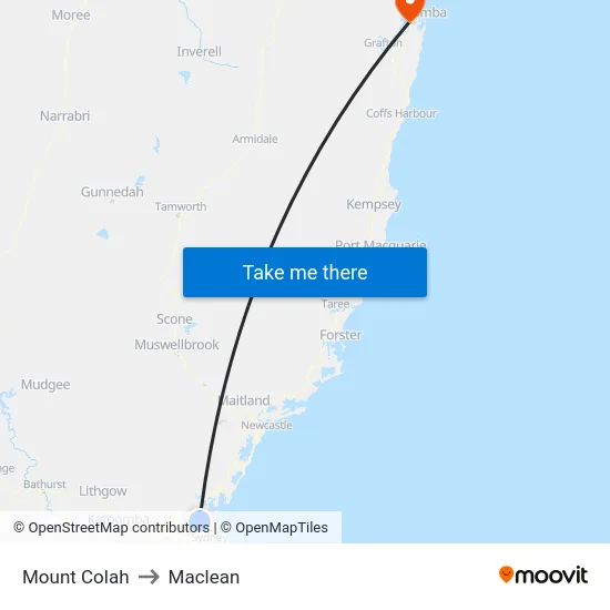 Mount Colah to Maclean map