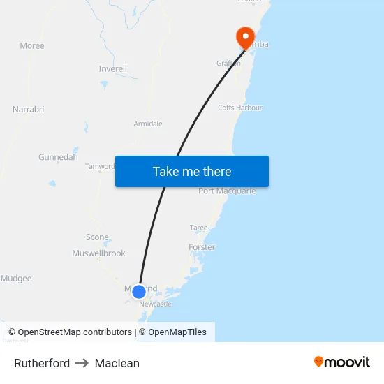 Rutherford to Maclean map
