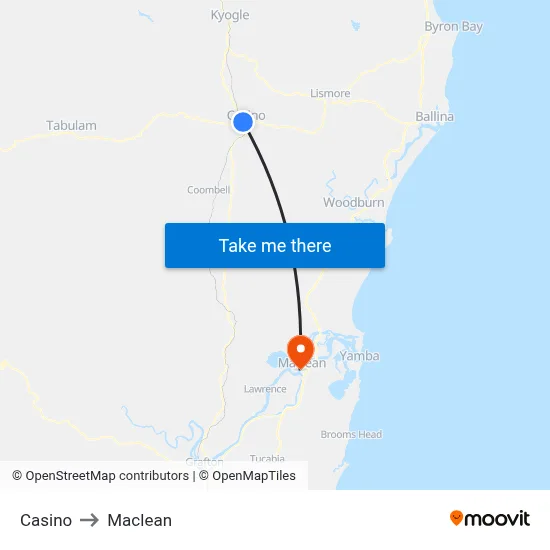 Casino to Maclean map