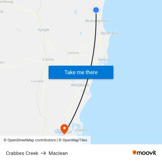 Crabbes Creek to Maclean map
