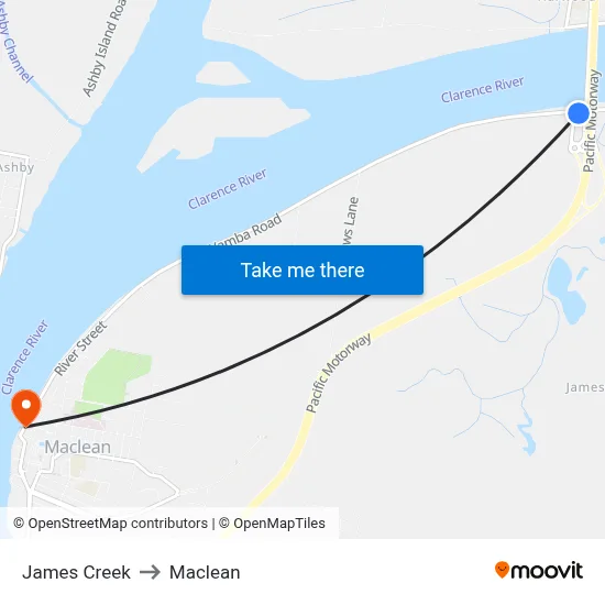 James Creek to Maclean map