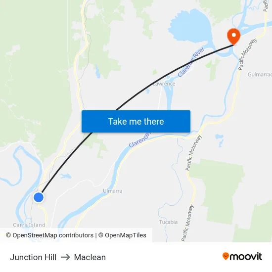 Junction Hill to Maclean map