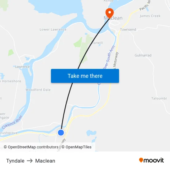 Tyndale to Maclean map