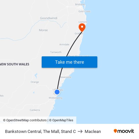 Bankstown Central, The Mall, Stand C to Maclean map