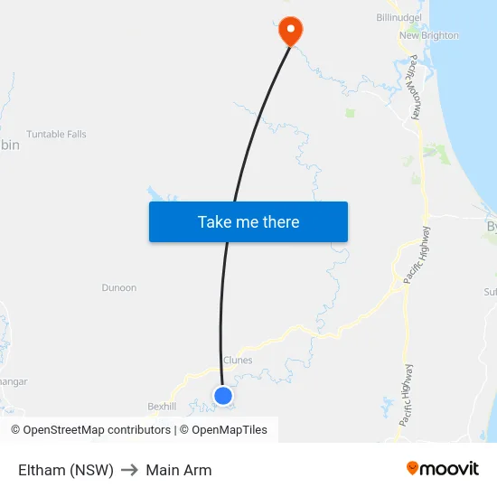 Eltham (NSW) to Main Arm map