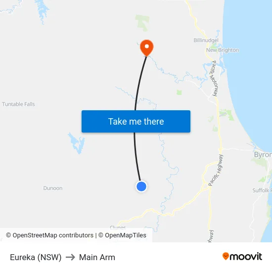 Eureka (NSW) to Main Arm map