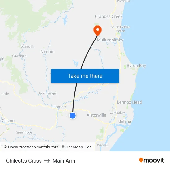 Chilcotts Grass to Main Arm map
