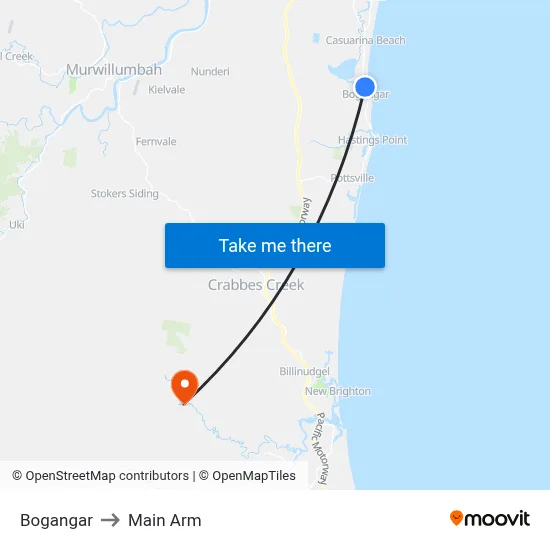 Bogangar to Main Arm map