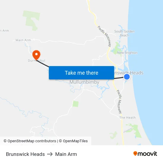 Brunswick Heads to Main Arm map